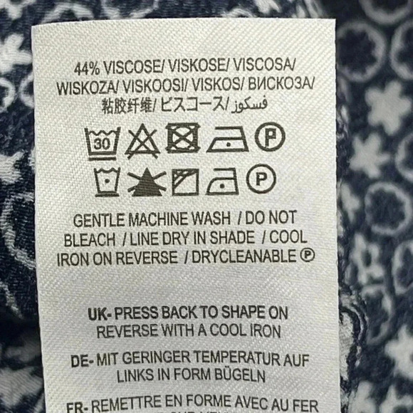 Boden Floral Mini Dress Sz US 6 Blue White V Neck Pockets Floral - Picture 10 of 11